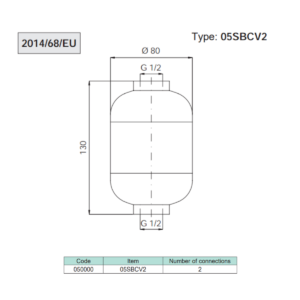 储气罐ø80 x 130 H - G 1/2